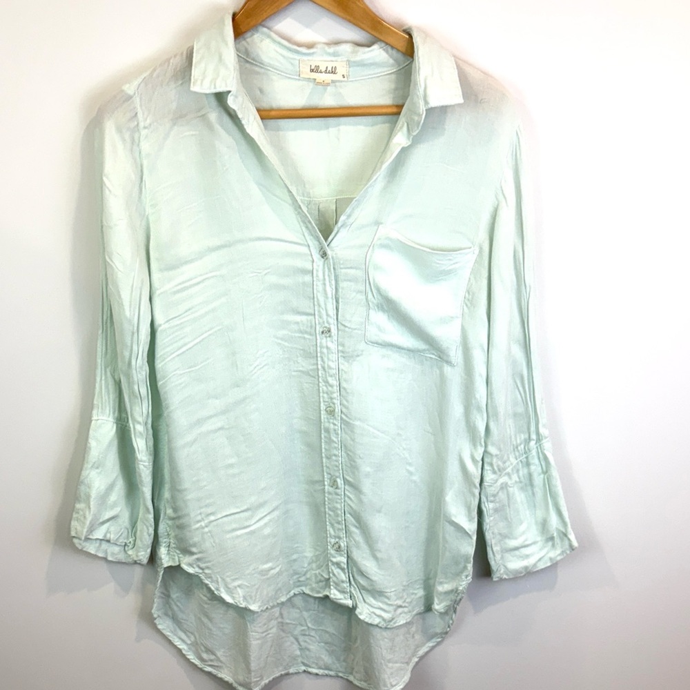 Bella Dahl Women's Mint green Button-Down Shirt size S